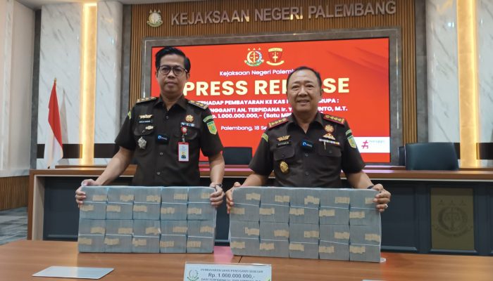 Terpidana Kasus Masjid Sriwijaya Kembalikan Rp1 Miliar ke Kejari Palembang